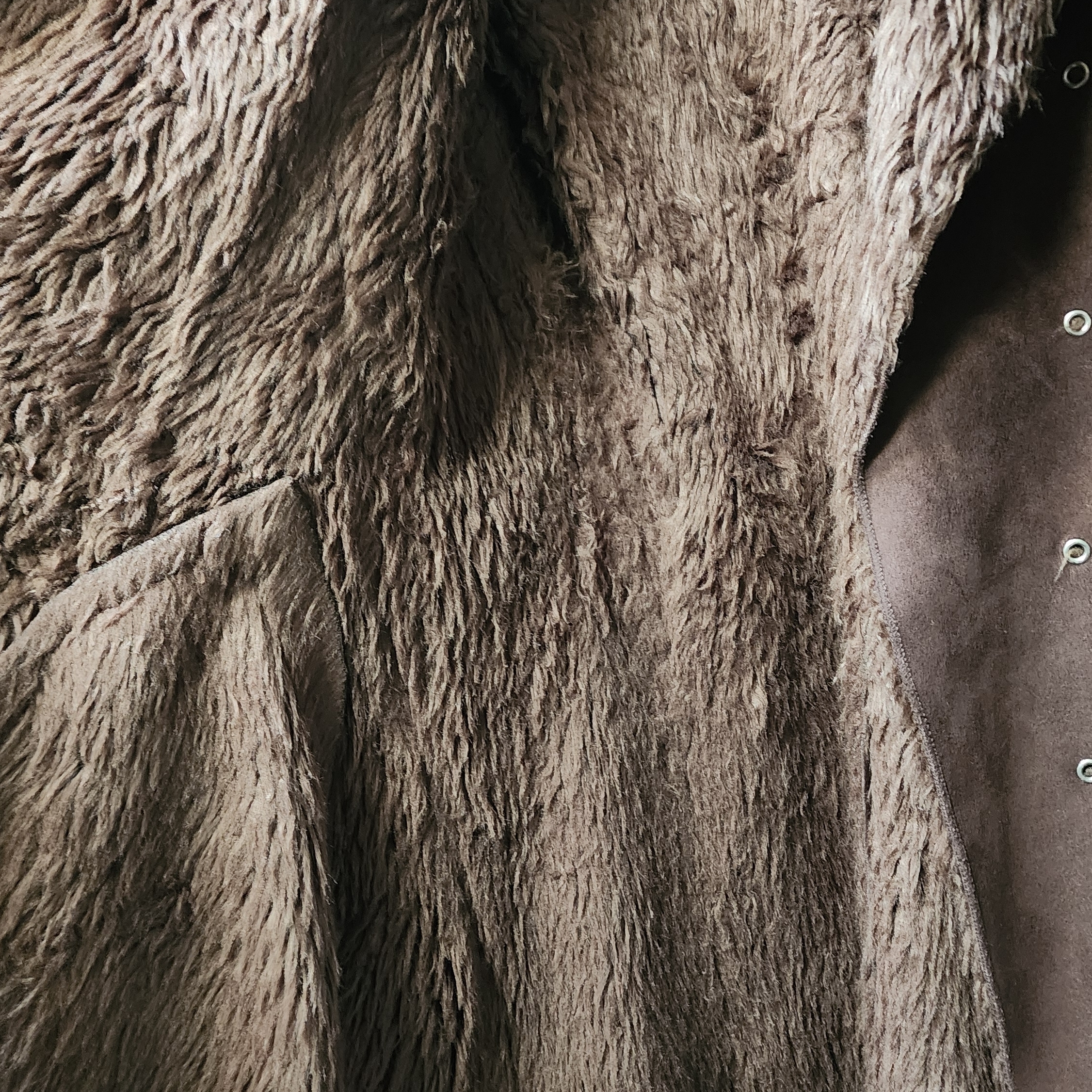 Armani Exchange Chocolate Faux Fur Jacket